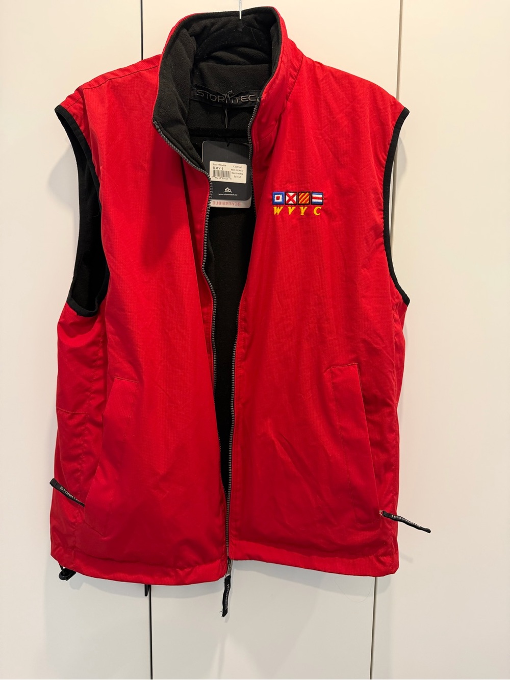 Men's Red & black reversible yacht club vest